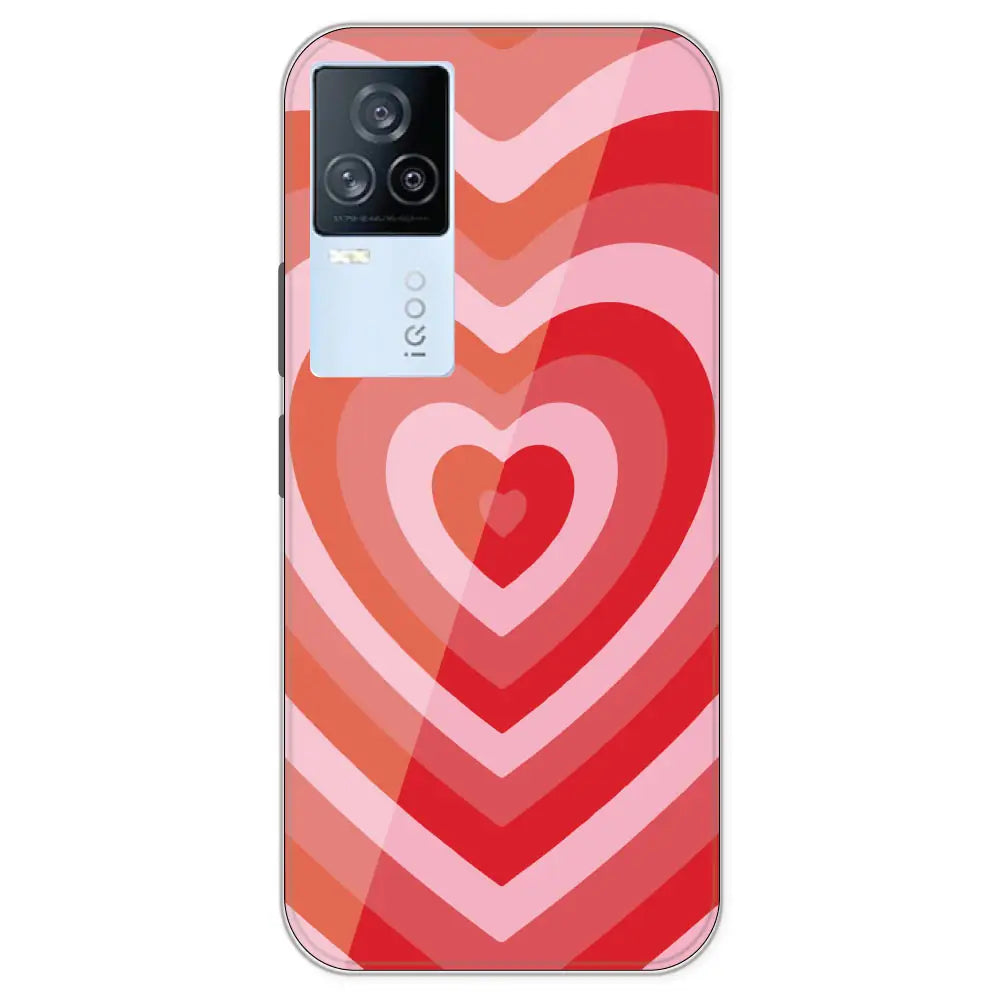 Red Hearts - Printed Silicone Case For IQOO 7 Legend