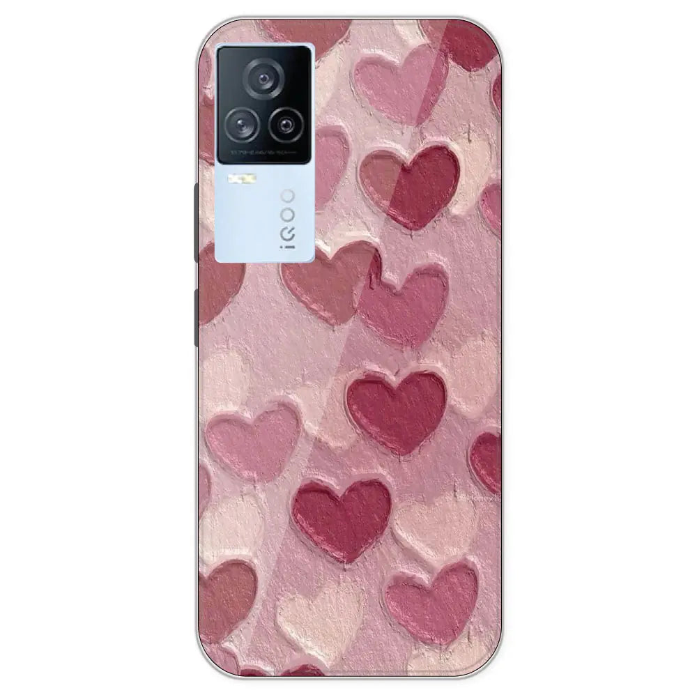 Pastel Hearts - Printed Silicone Case For IQOO 7 Legend