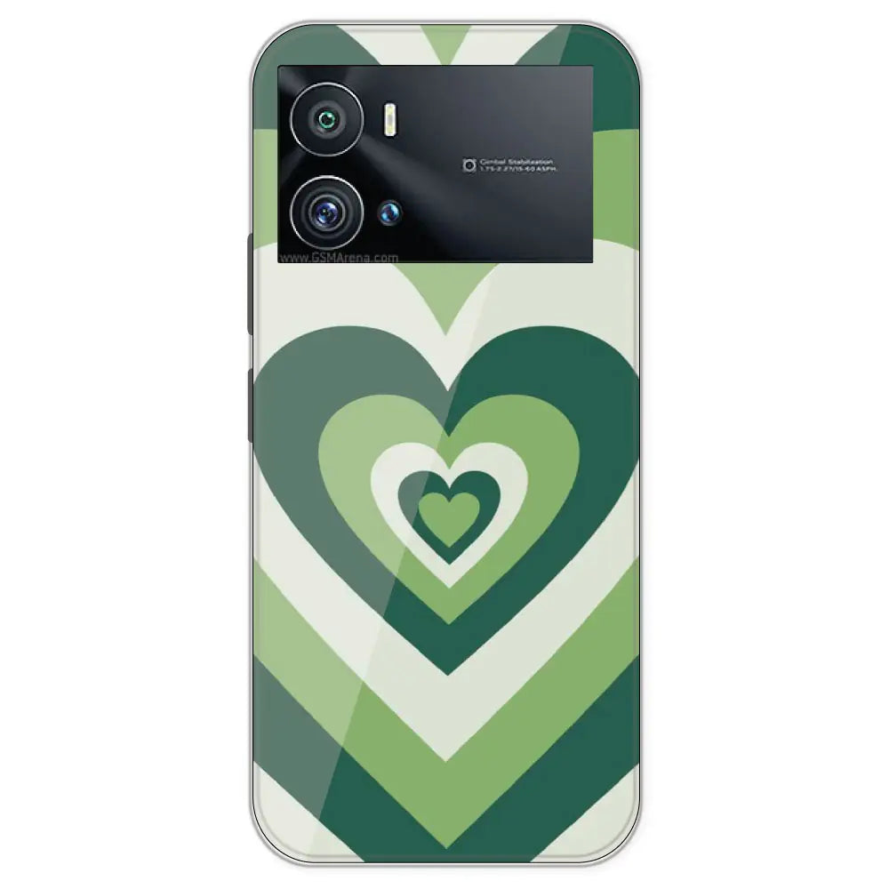 Dark Green Hearts - Printed Silicone Case For IQOO 9 Pro