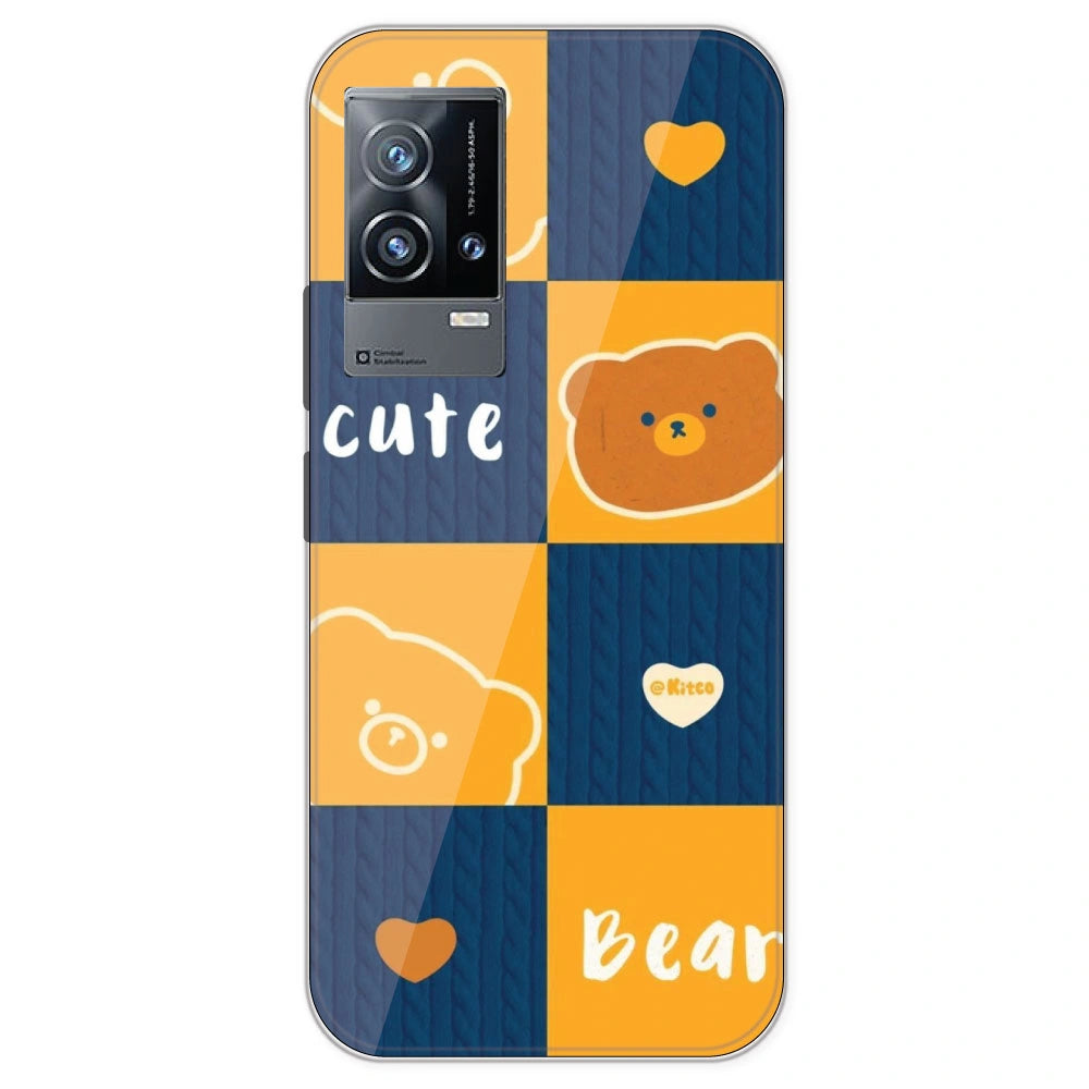 Cute Bear Collage - Printed Silicone Case For IQOO 9