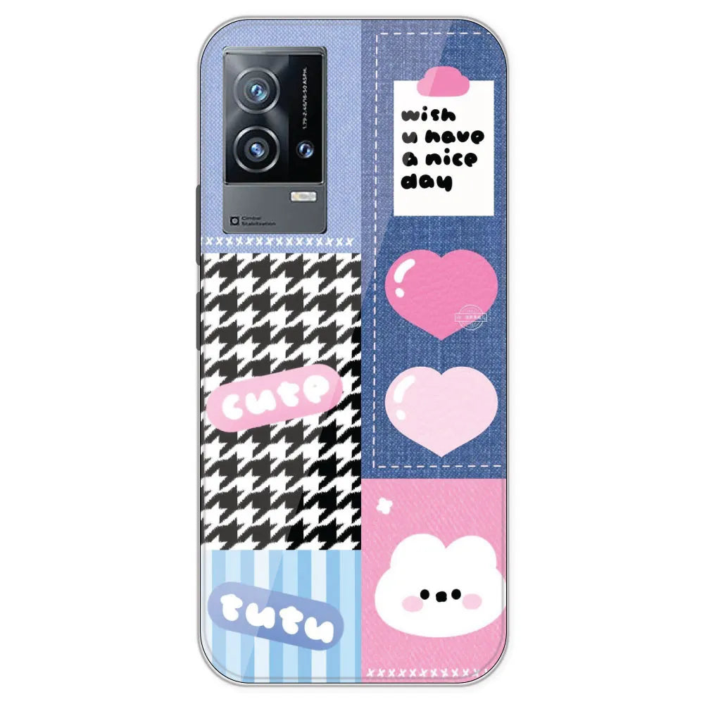 Cute Pink Bear Collage - Printed Silicone Case For IQOO 9