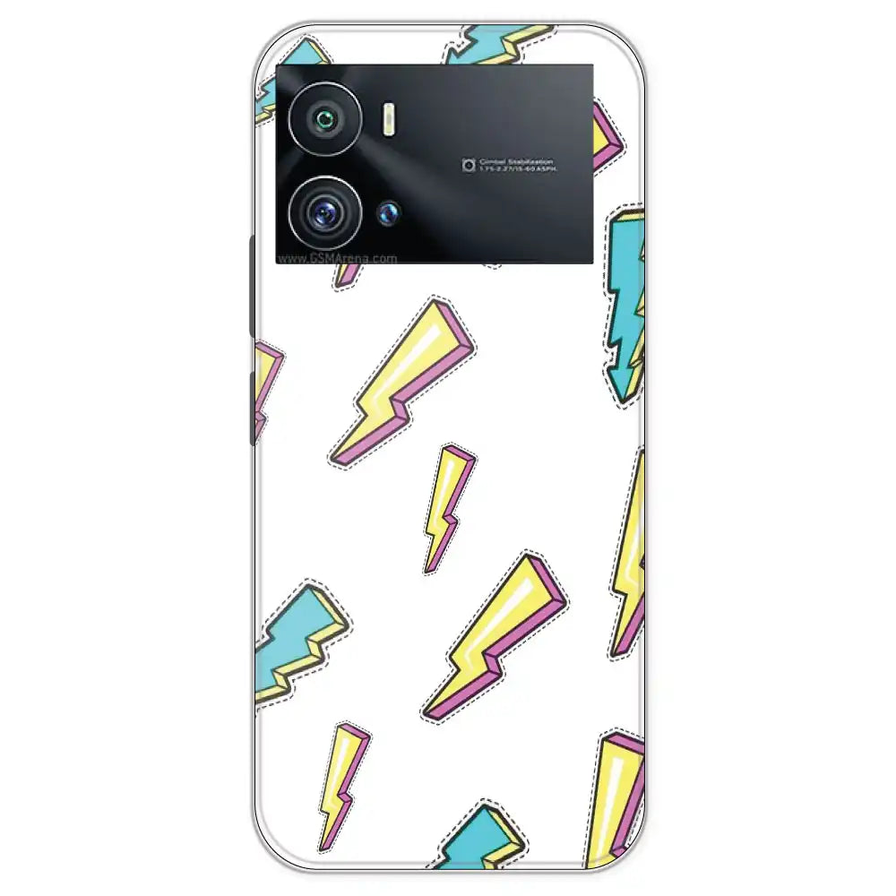 Lighting Bolts - Clear Printed Silicone Case For IQOO 9 Pro