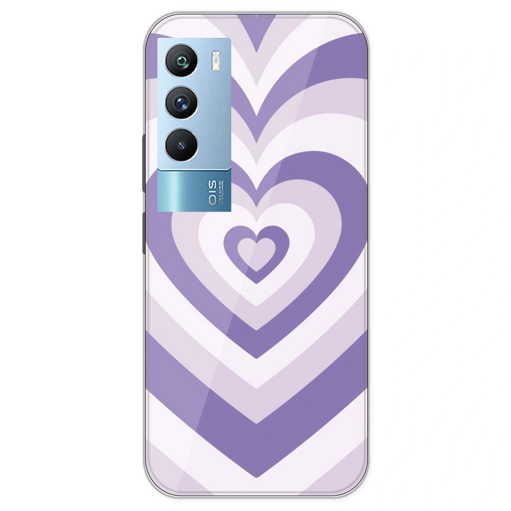 Dark Purple Hearts - Printed Silicone Case For IQOO 9T
