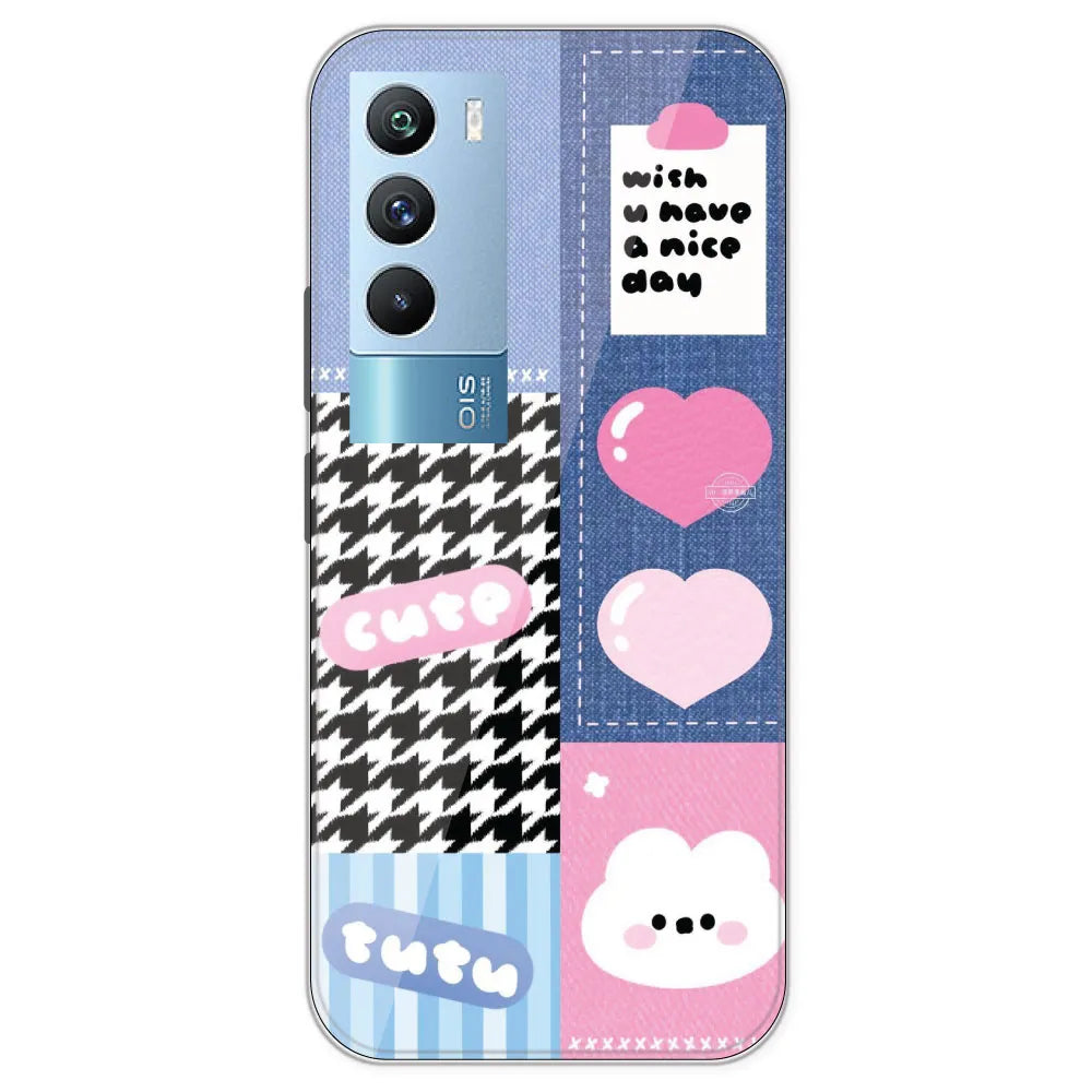 Cute Pink Bear Collage - Printed Silicone Case For IQOO 9T