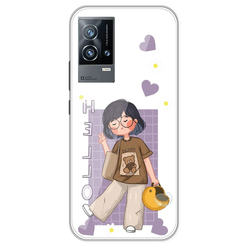 Introvert Girl - Clear Printed Silicone Case For IQOO 9