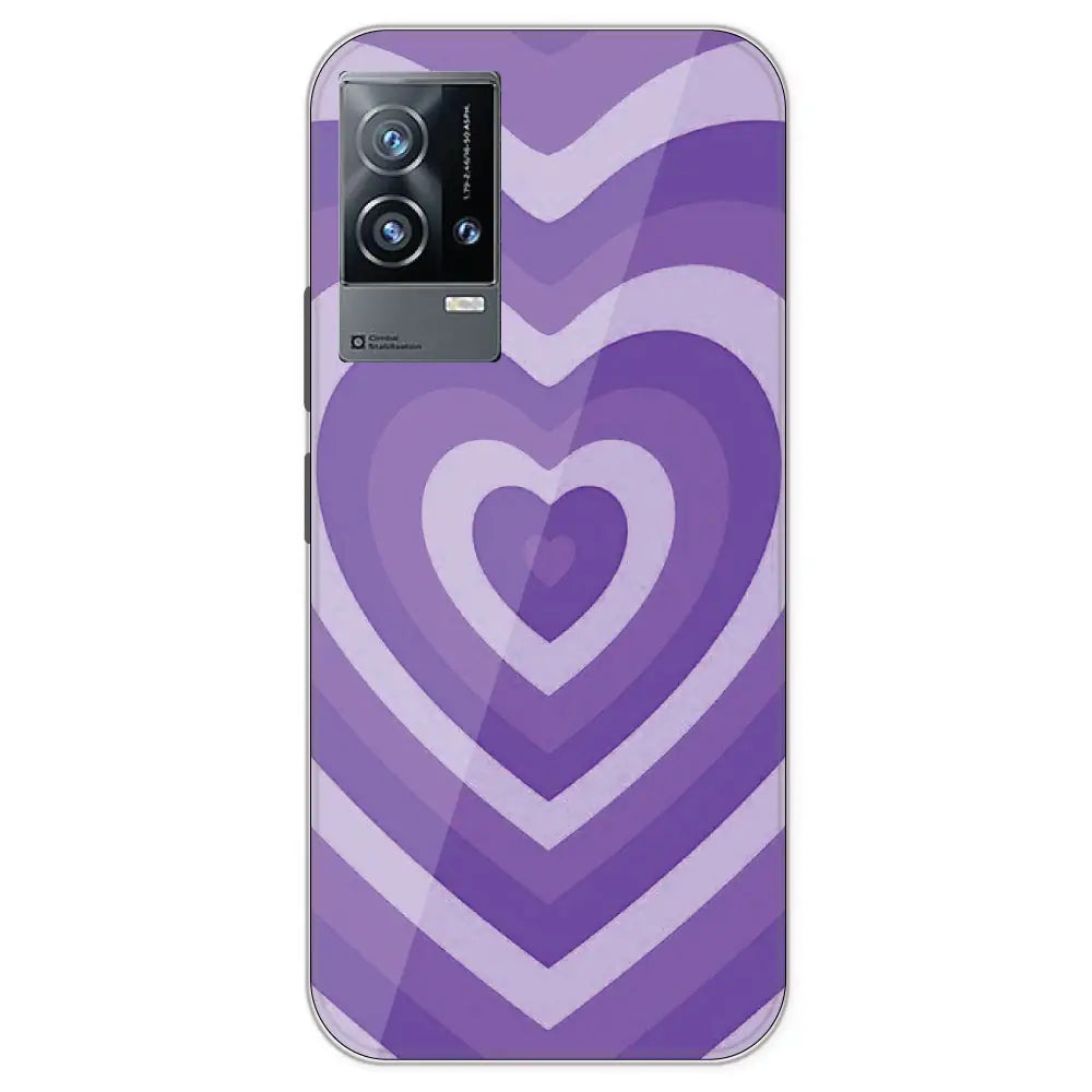 Purple Hearts - Printed Silicone Case For IQOO 9