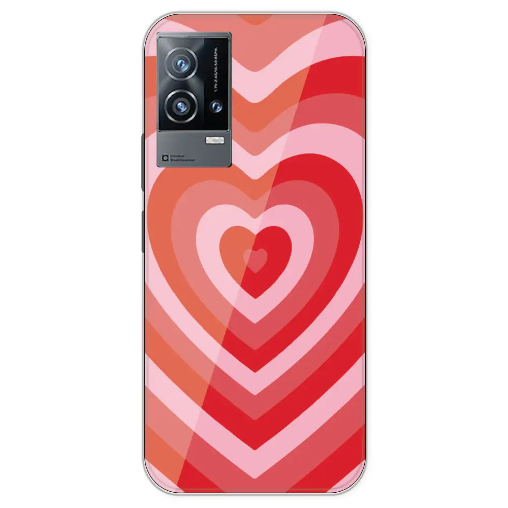 Red Hearts - Printed Silicone Case For IQOO 9