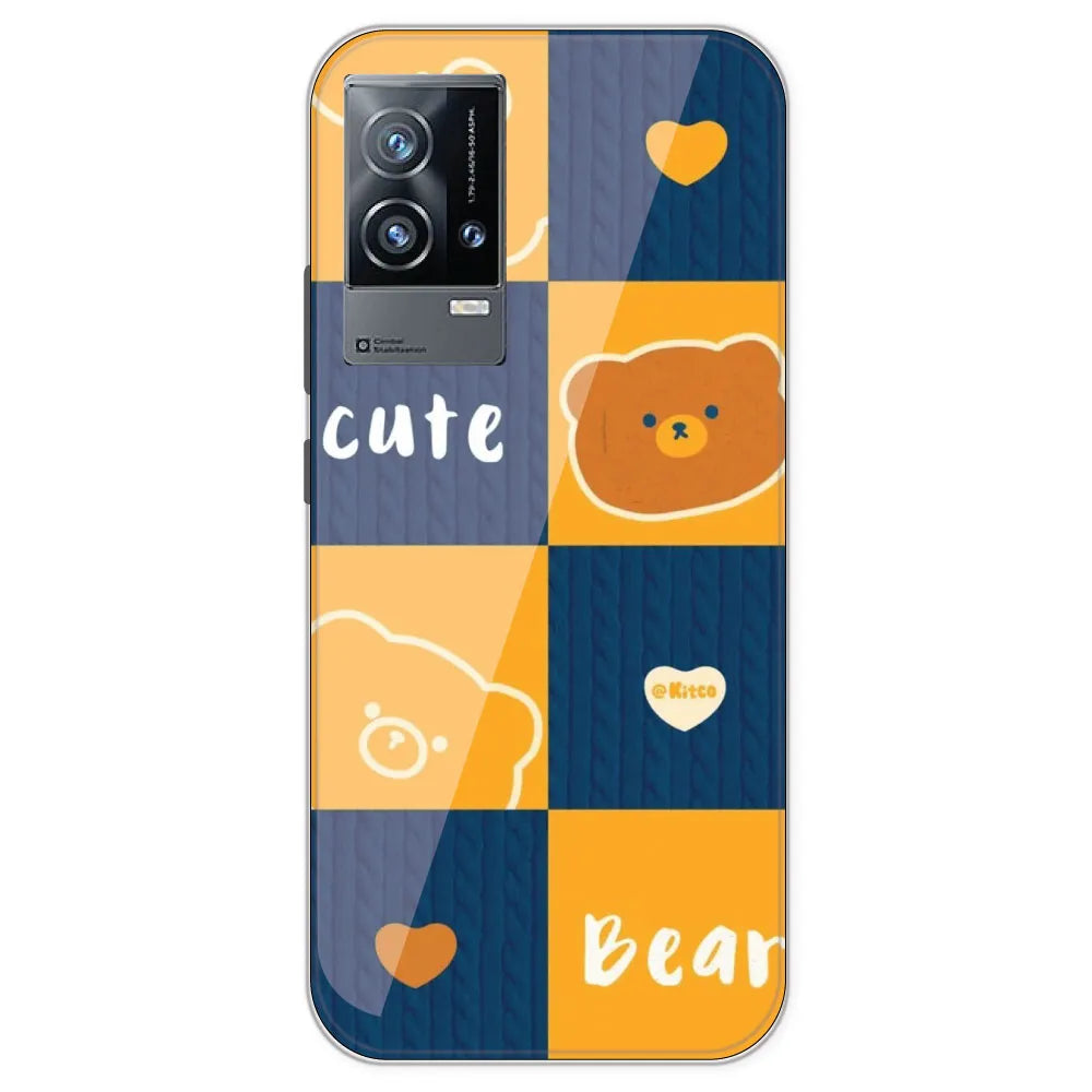 Cute Bear Collage - Printed Silicone Case For IQOO 9