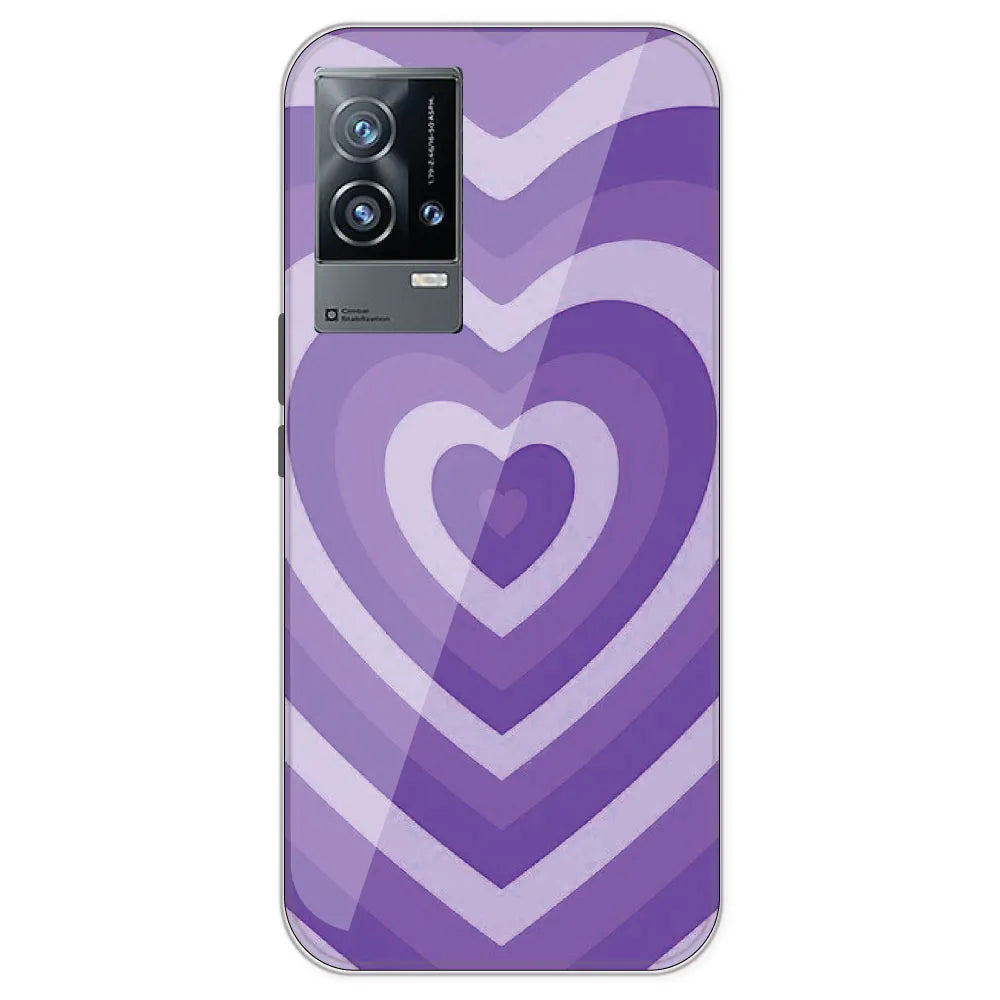 Purple Hearts - Printed Silicone 7Case For IQOO 9