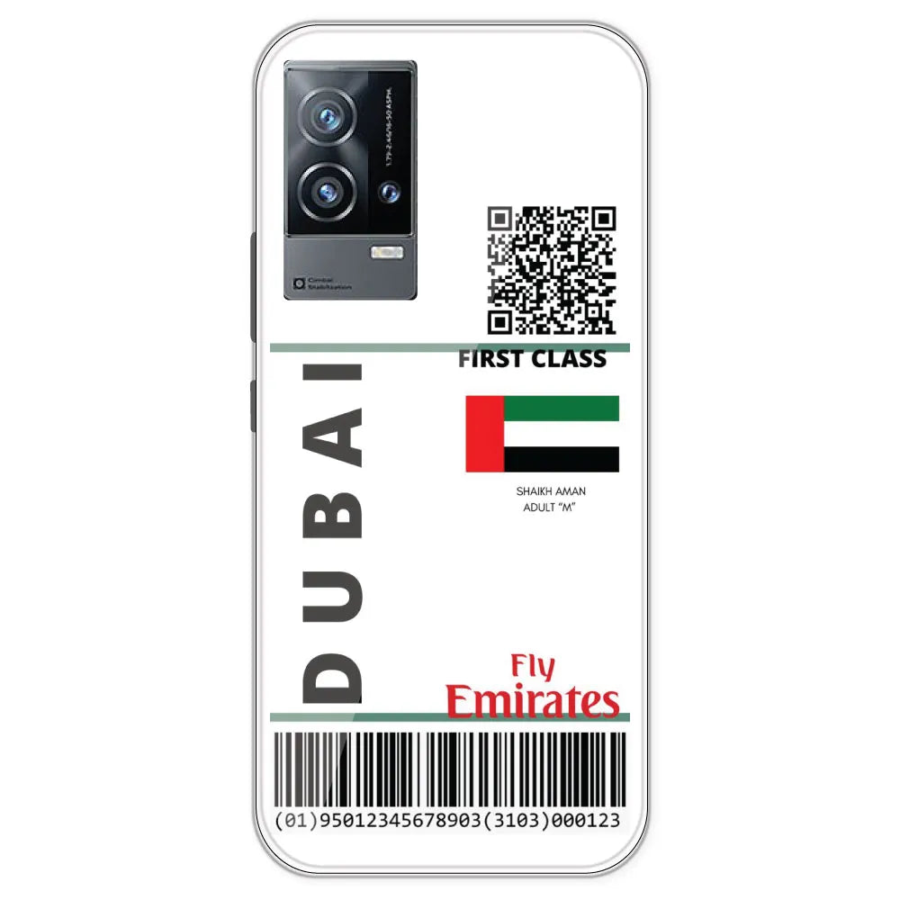 Dubai Ticket - Clear Printed Silicone Case For IQOO 9
