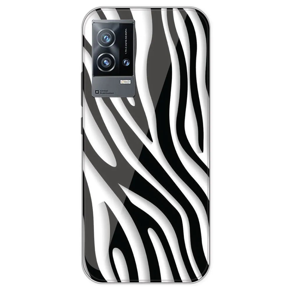 Zebra Print - Clear Printed Silicone Case For IQOO 9