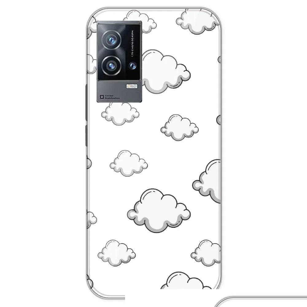 Clouds - Clear Printed Silicone Case For IQOO 9