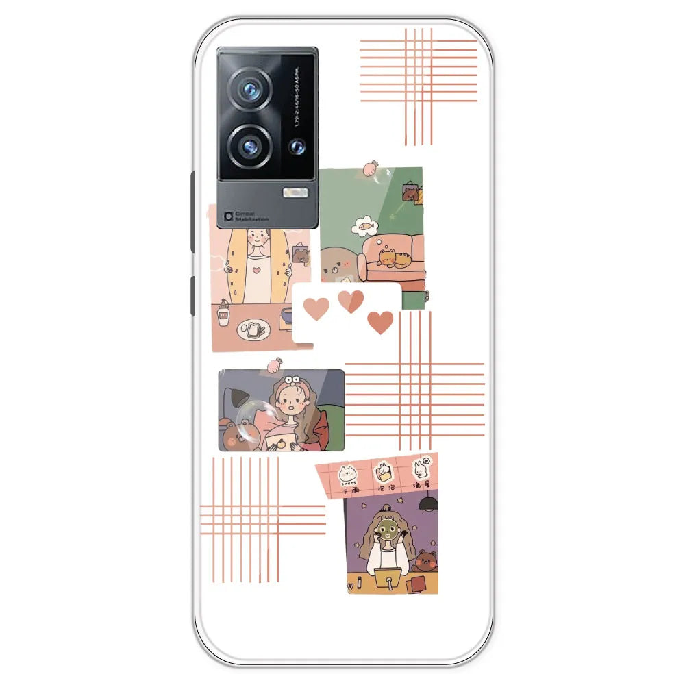 Cute Girl - Clear Printed Silicone Case For IQOO 9