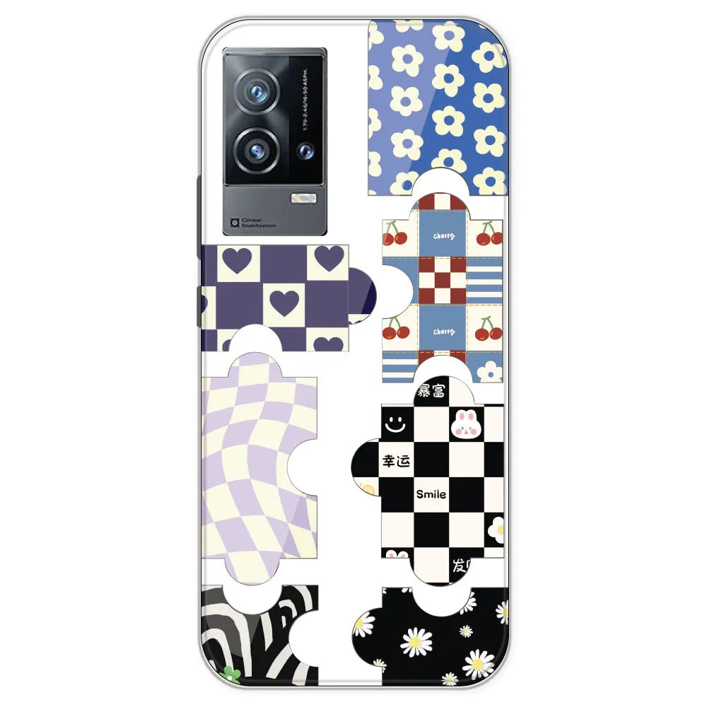 Aesthetic Puzzle - Clear Printed Silicone Case For IQOO 9