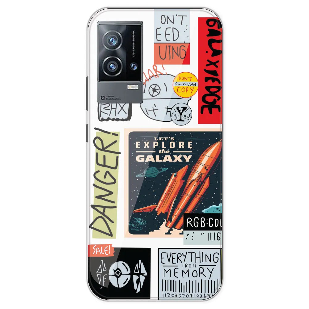 Galaxy - Clear Printed Silicone Case For IQOO 9