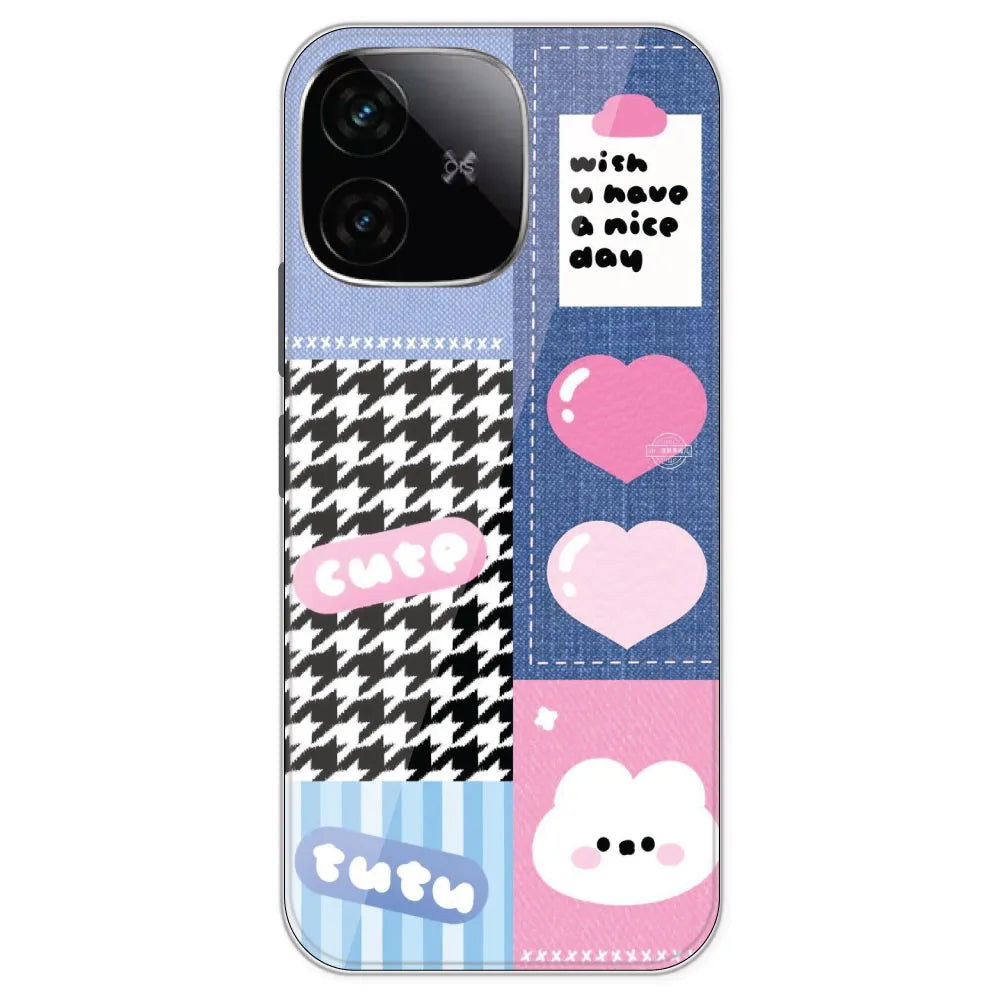 Cute Pink Bear Collage - Printed Silicone Case For IQOO Neo 10R