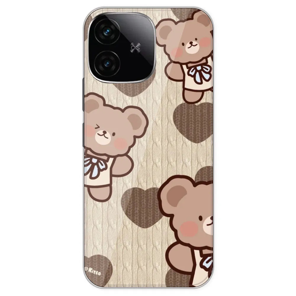 Teddy Heart - Printed Silicone Case For IQOO Neo 10R