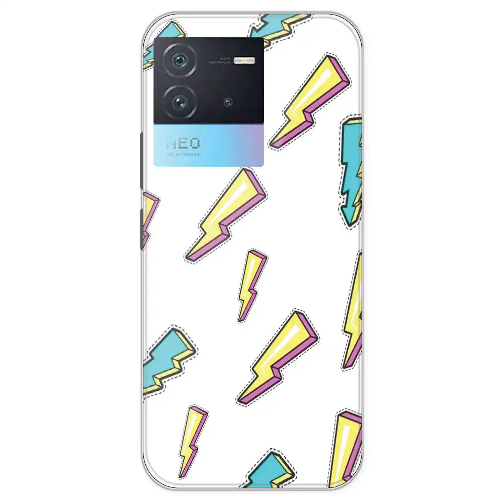 Lighting Bolts - Clear Printed Silicone Case For IQOO Neo 6