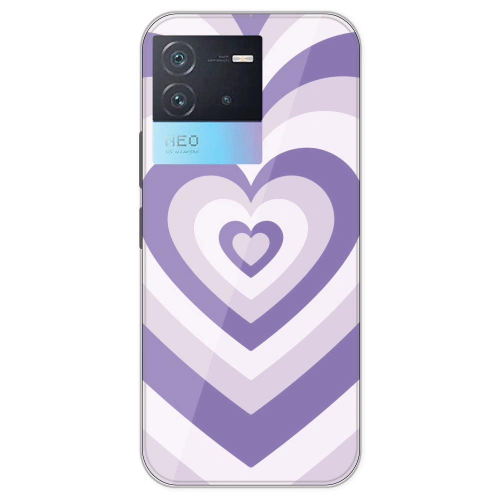 Dark Purple Hearts - Printed Silicone Case For IQOO Neo 6