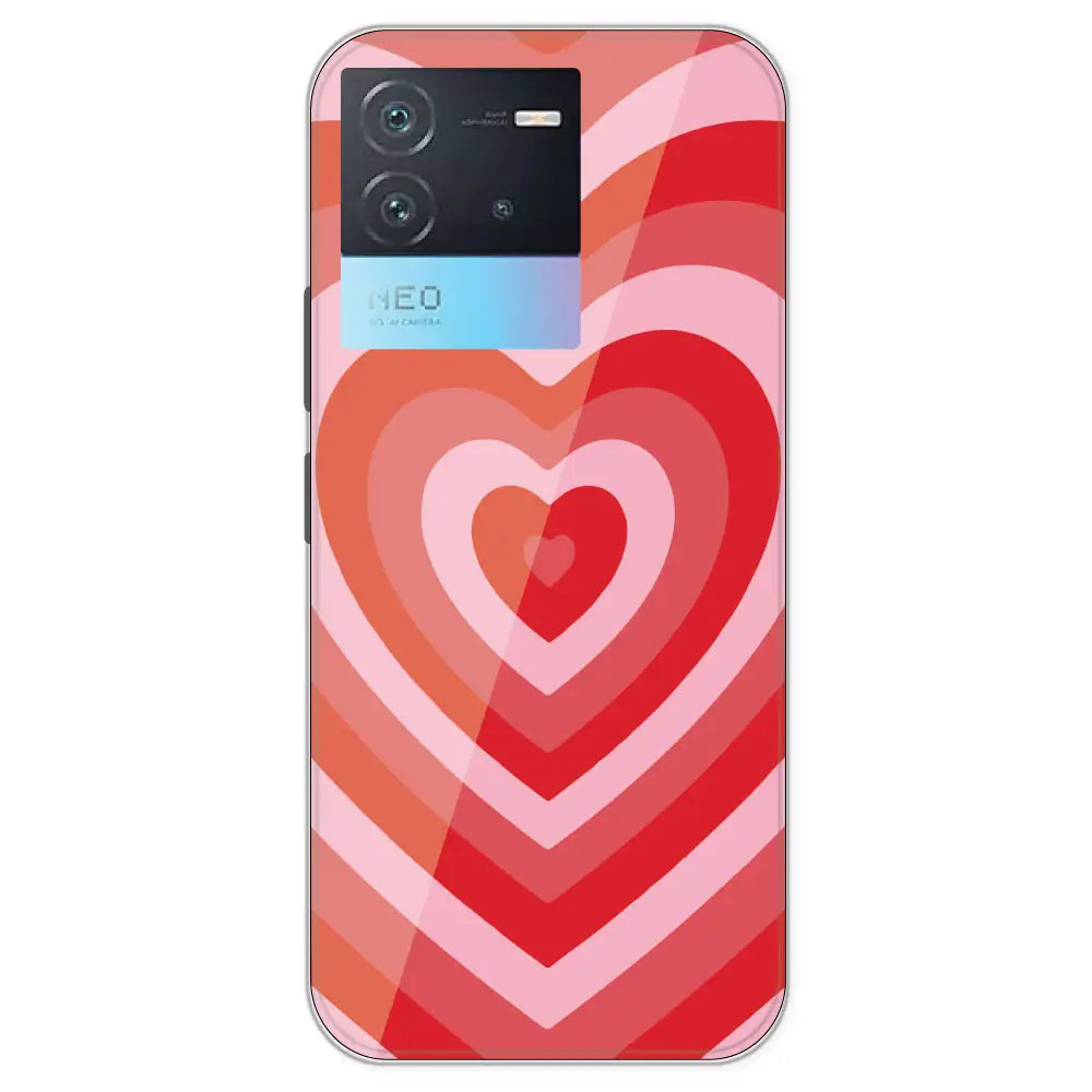 Red Hearts - Printed Silicone Case For IQOO Neo 6