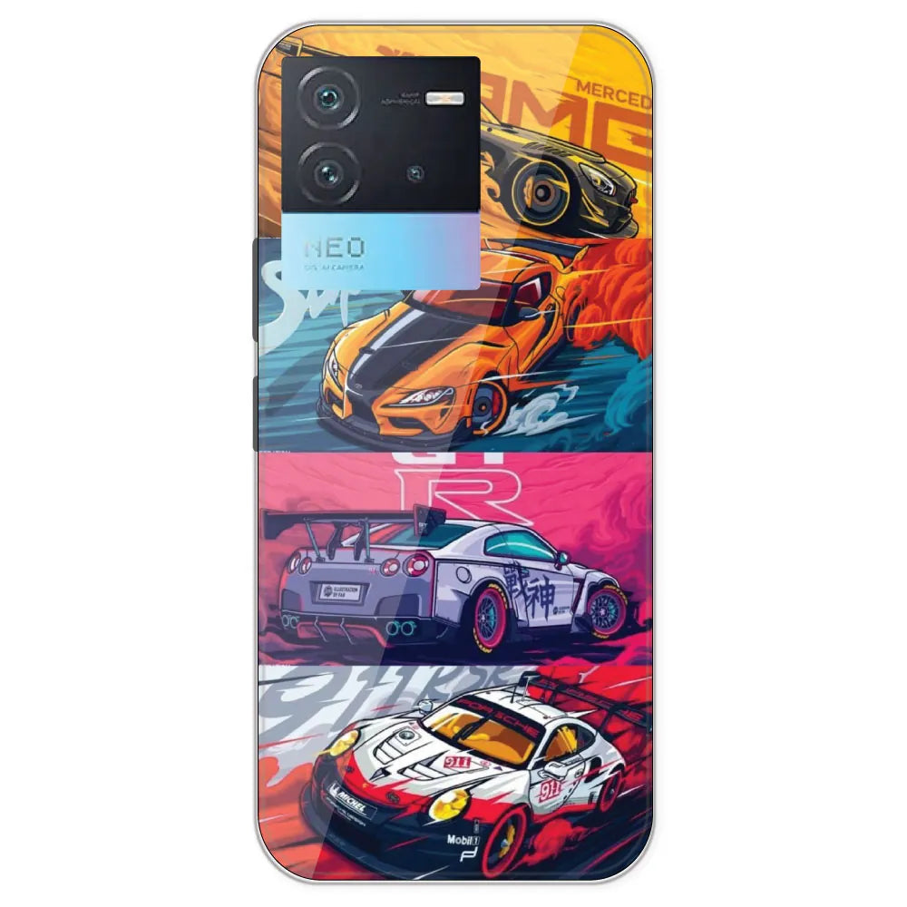 Sports Cars - Printed Silicone Case For IQOO Neo 6