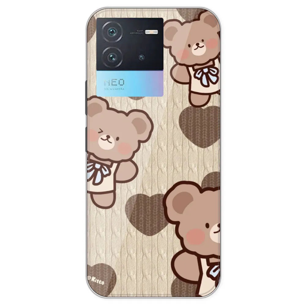 Teddy Heart - Printed Silicone Case For IQOO Neo 6