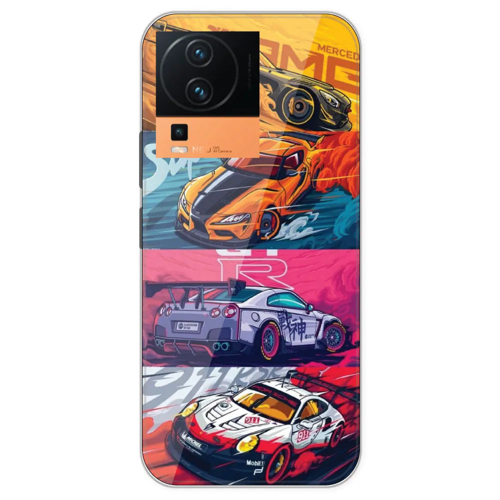 Sports Cars - Printed Silicone Case For IQOO Neo 7 Pro