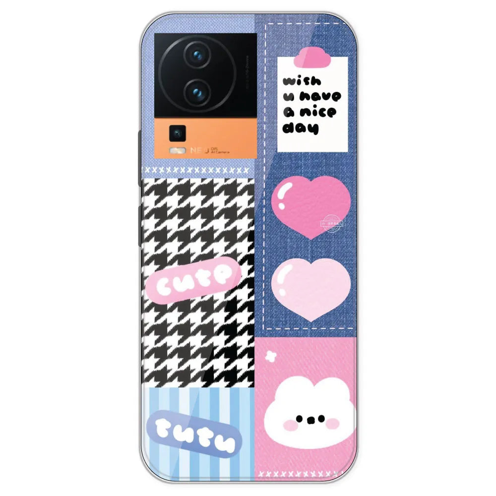 Cute Pink Bear Collage - Printed Silicone Case For IQOO Neo 7 Pro