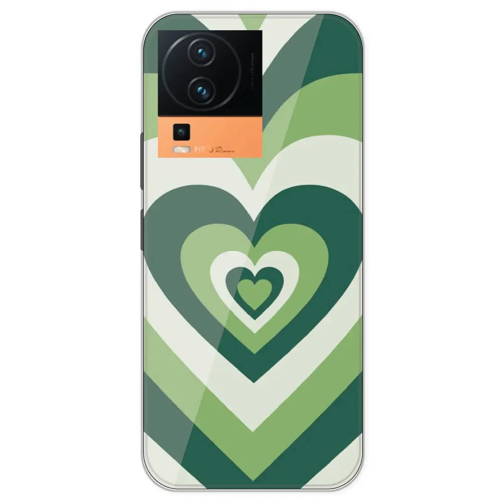 Dark Green Hearts - Printed Silicone Case For IQOO Neo 7 Pro