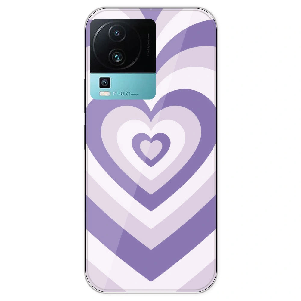 Dark Purple Hearts - Printed Silicone Case For IQOO Neo 7