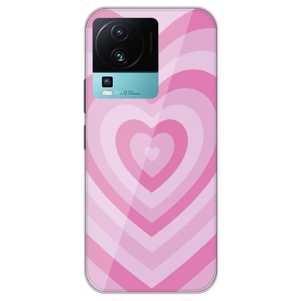 Pink Hearts - Printed Silicone Case For IQOO Neo 7