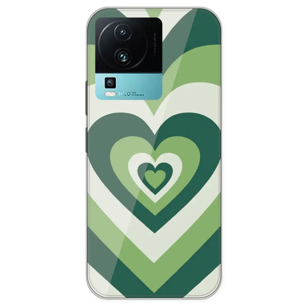 Dark Green Hearts - Printed Silicone Case For IQOO Neo 7