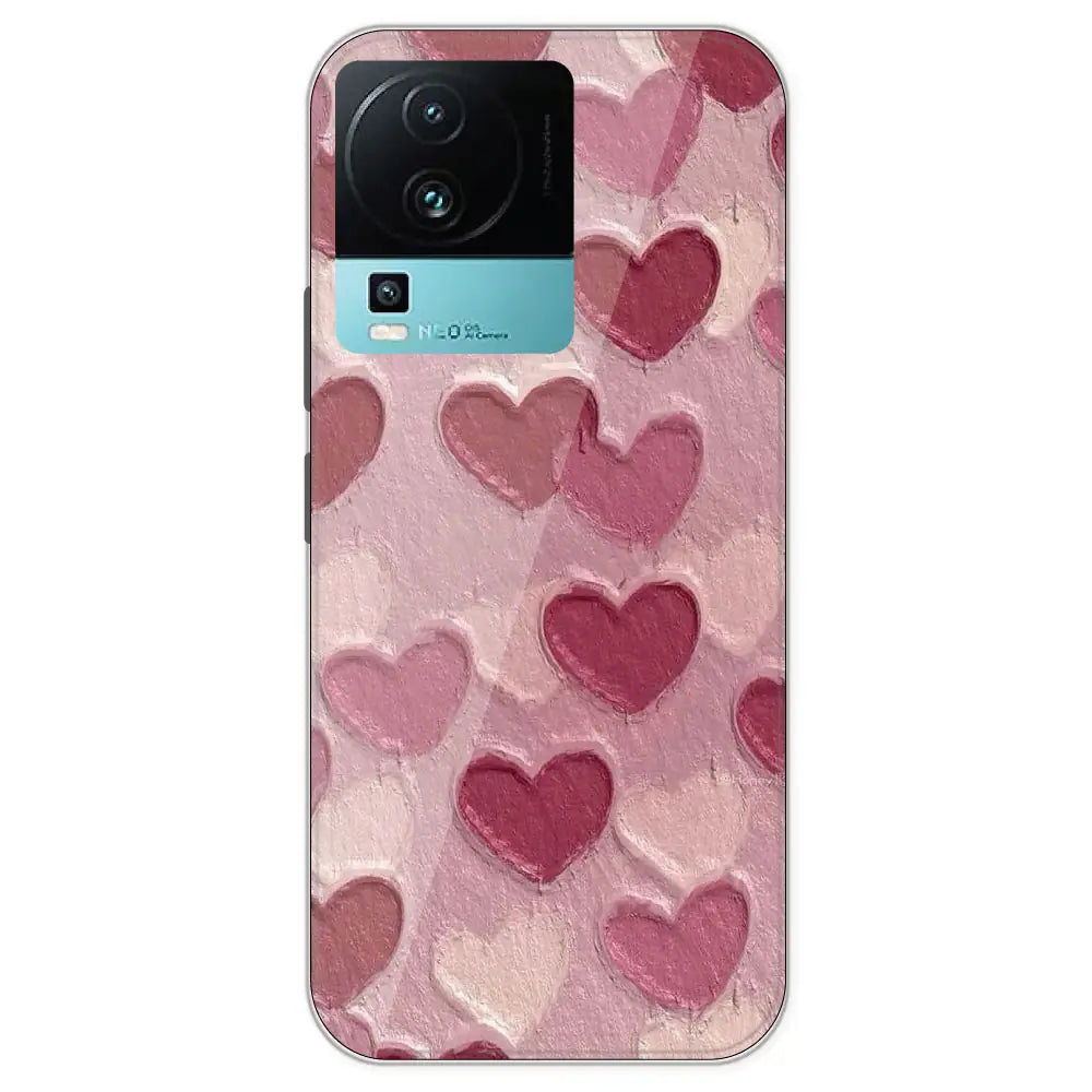 Pastel Hearts - Printed Silicone Case For IQOO Neo 7