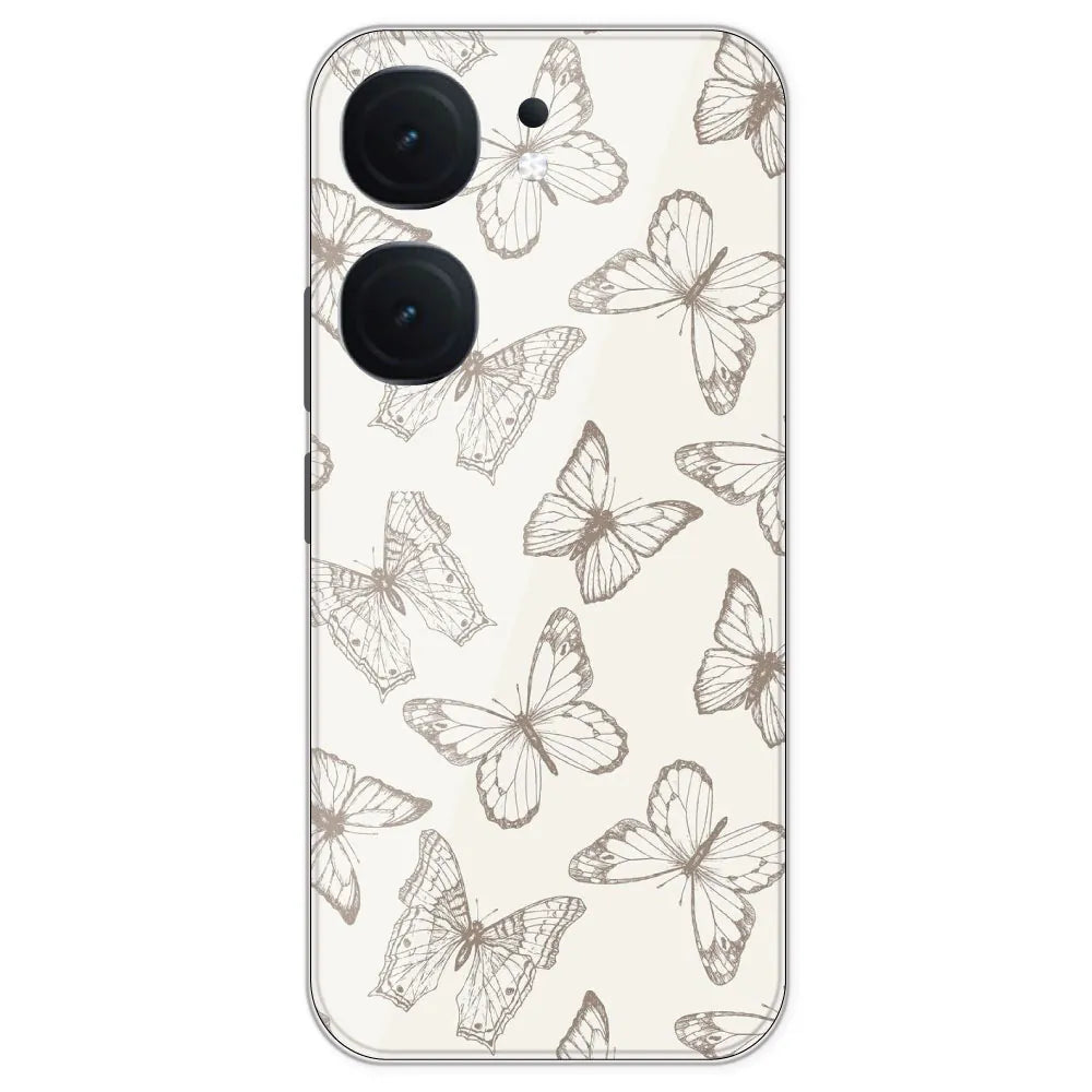 White Butterflies - Printed Silicone Case For IQOO Neo 9 Pro