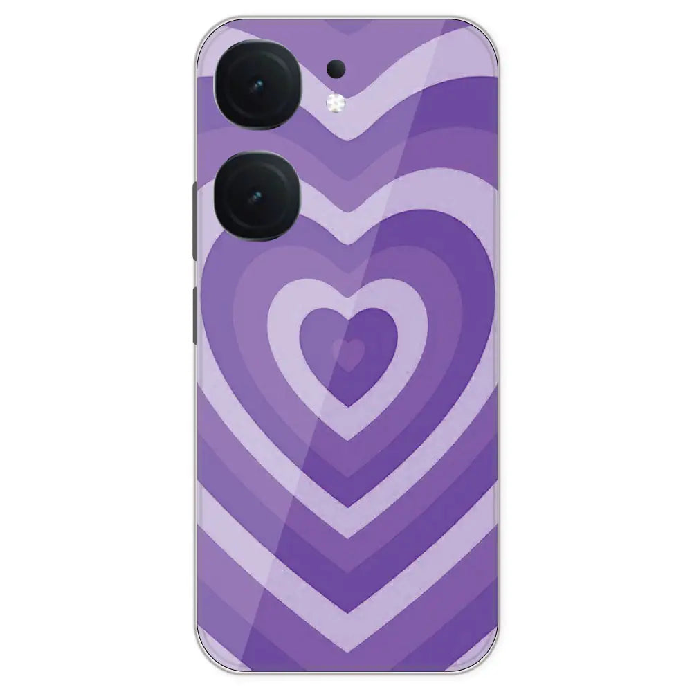 Purple Hearts - Printed Silicone Case For IQOO Neo 9 Pro