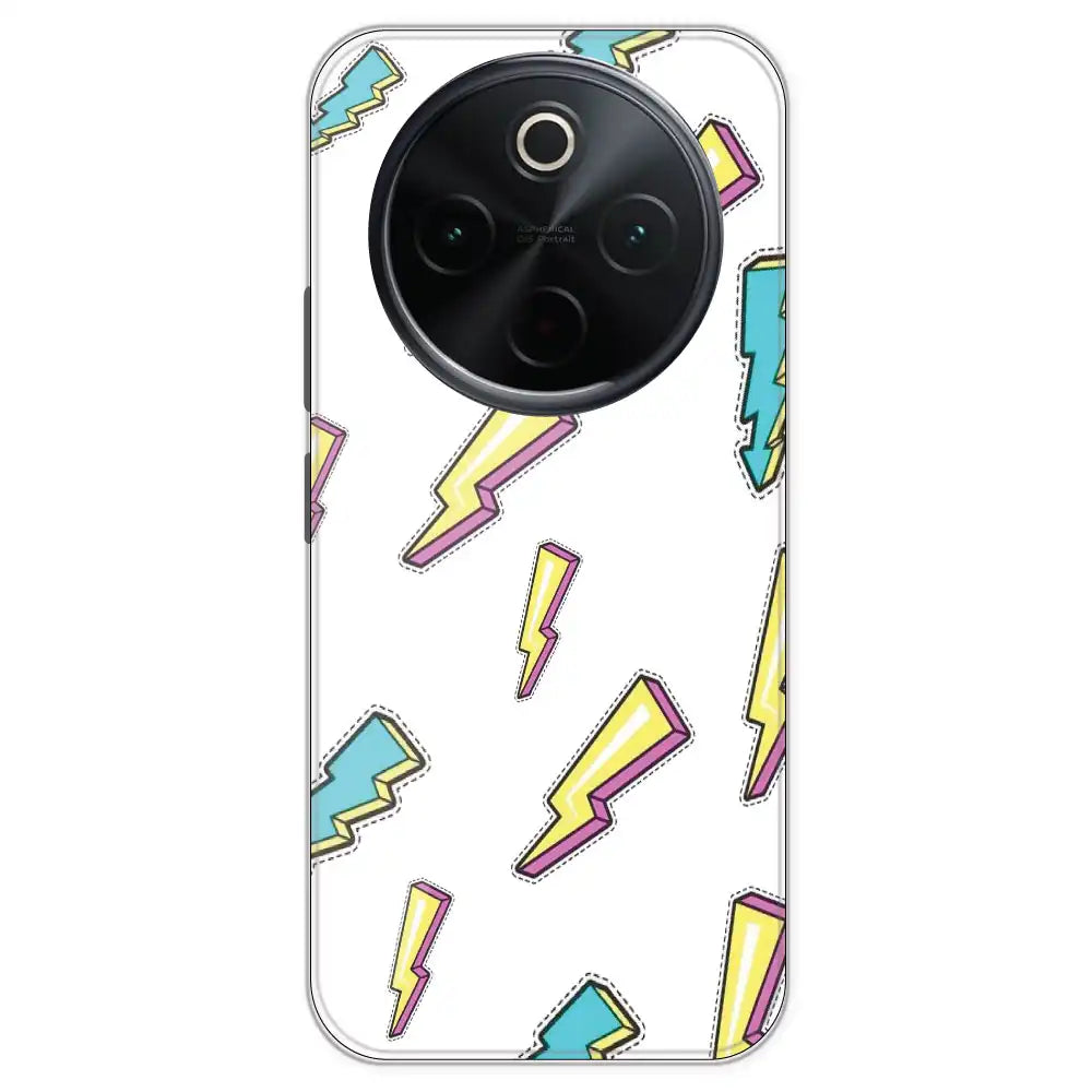 Lighting Bolts - Clear Printed Silicone Case For IQOO Z10