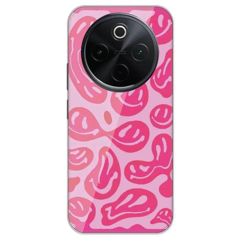 Pink Smilies - Printed Silicone Case For IQOO Z10