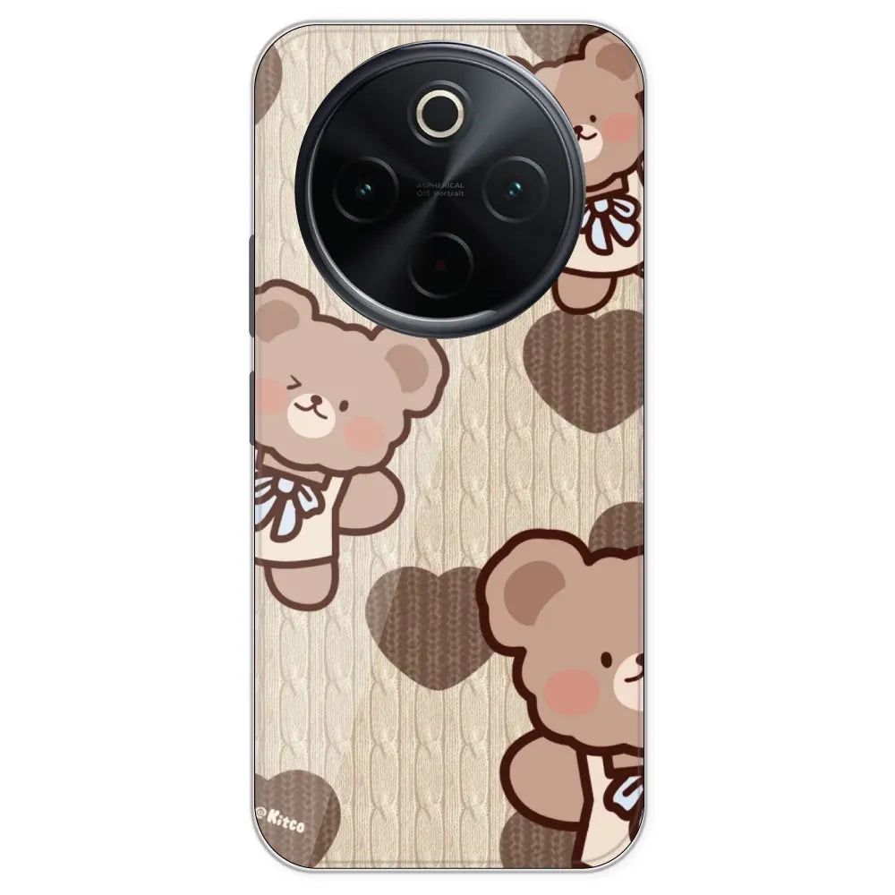 Teddy Heart - Printed Silicone Case For IQOO Z10