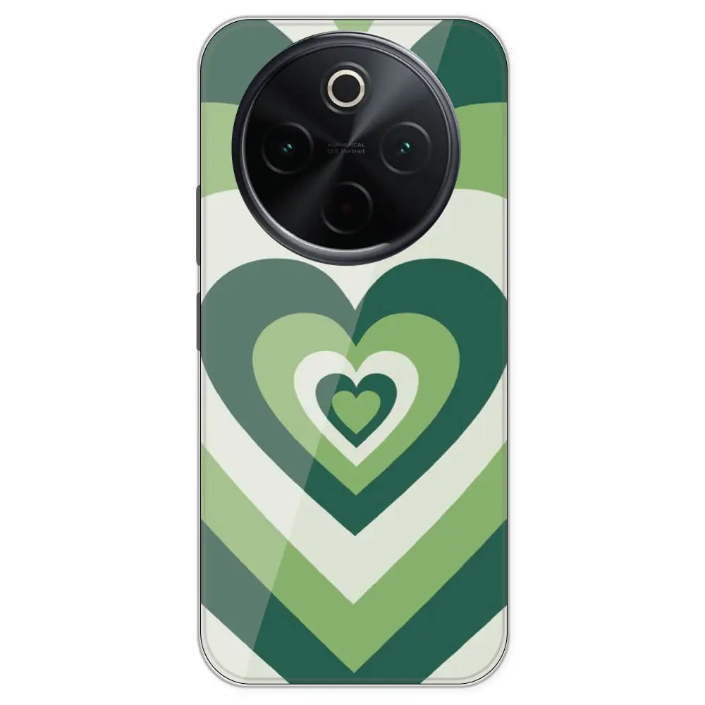 Dark Green Hearts - Printed Silicone Case For IQOO Z10