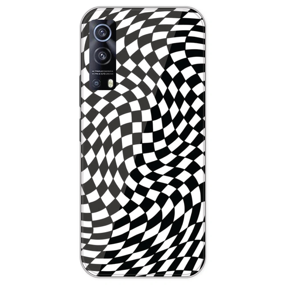 Checks - Printed Silicone Case For IQOO Z3