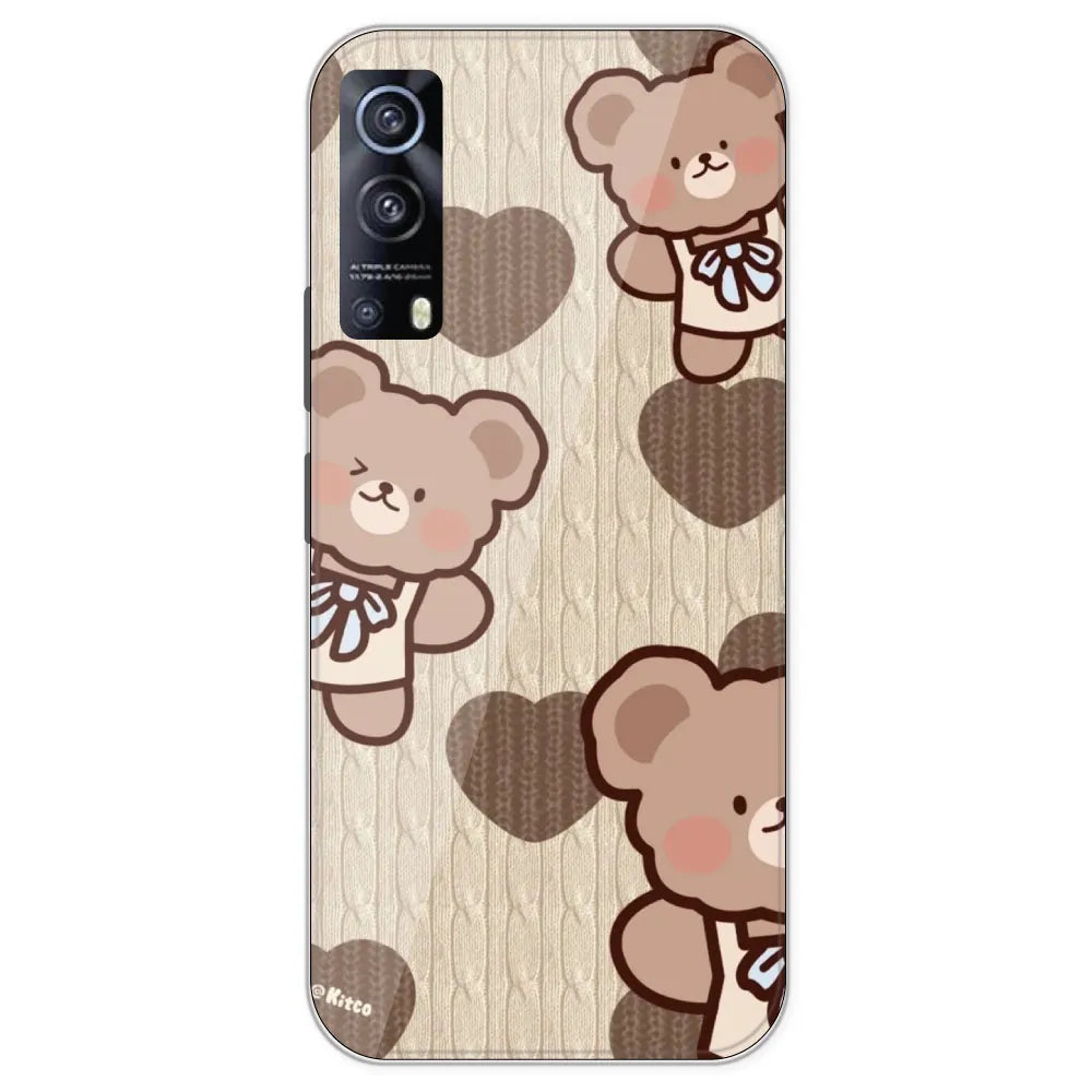 Teddy Heart - Printed Silicone Case For IQOO Z3
