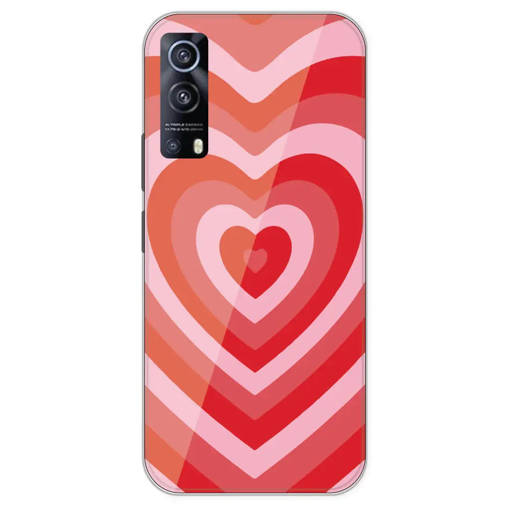 Red Hearts - Printed Silicone Case For IQOO Z3