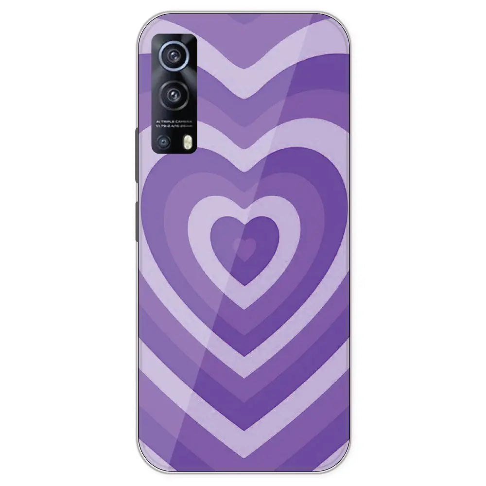 Purple Hearts - Printed Silicone Case For IQOO Z3