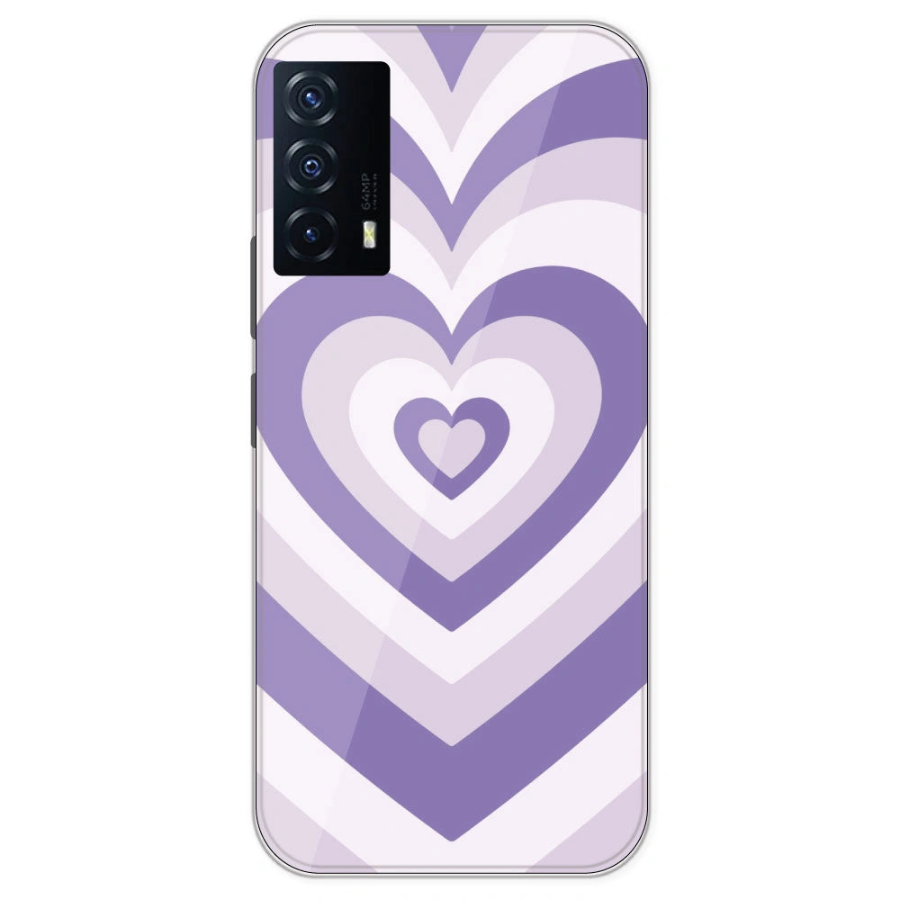 Dark Purple Hearts - Printed Silicone Case For IQOO Z5