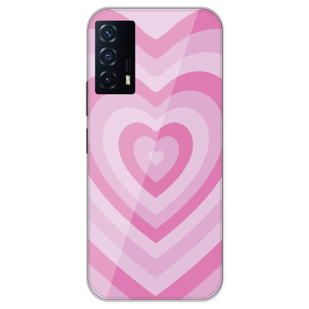 Pink Hearts - Printed Silicone Case For IQOO Z5