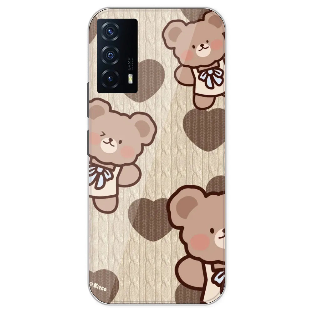 Teddy Heart - Printed Silicone Case For IQOO Z5