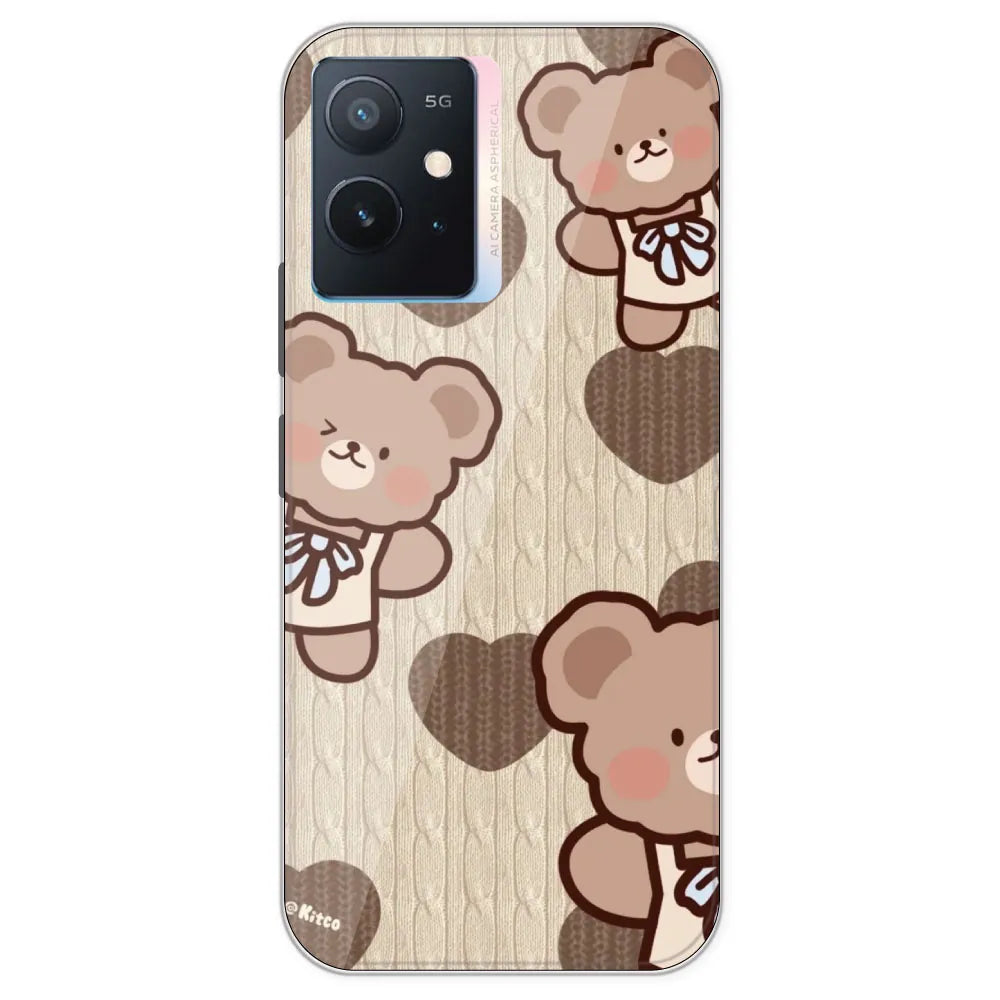 Teddy Heart - Printed Silicone Case For IQOO Z6