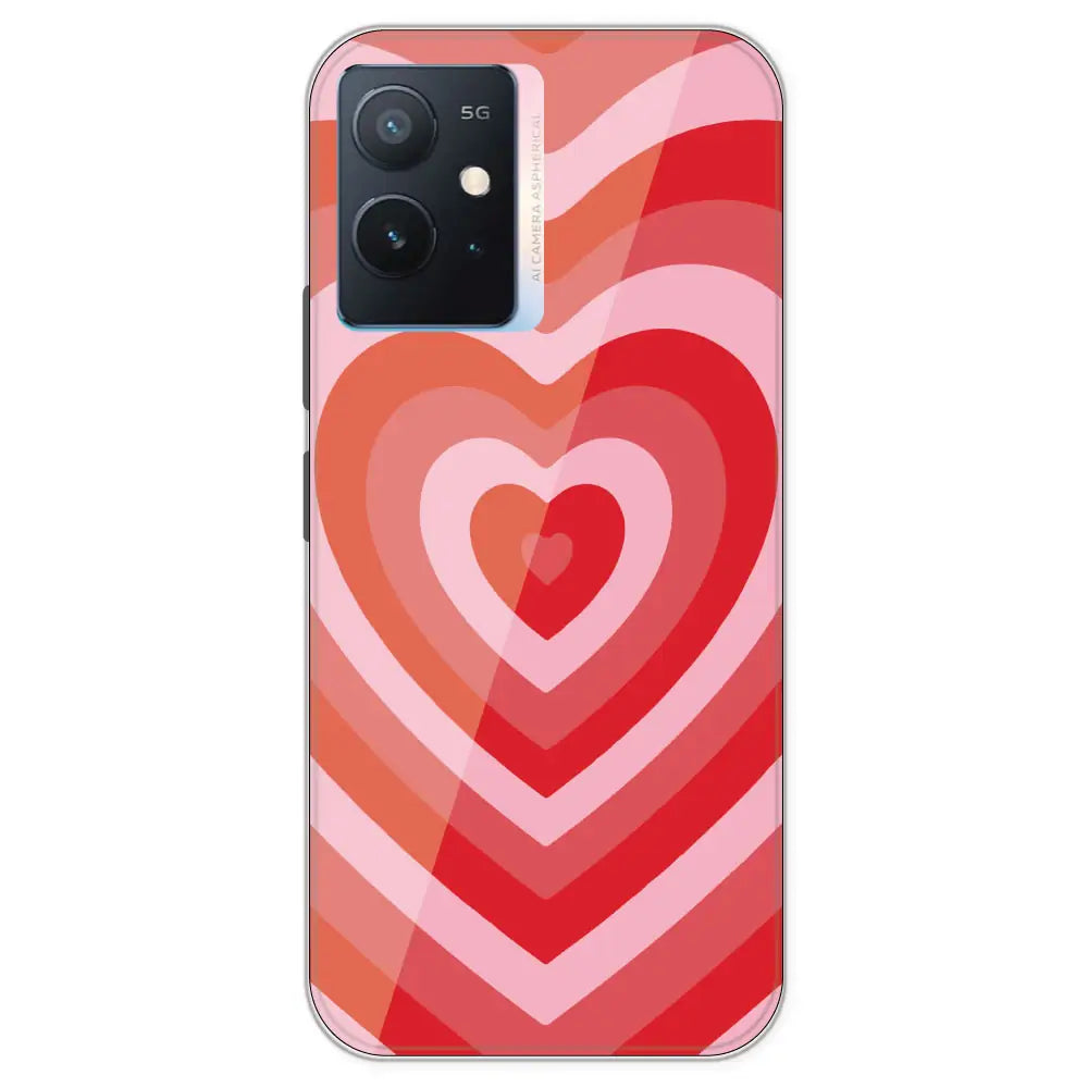 Red Hearts - Printed Silicone Case For IQOO Z6