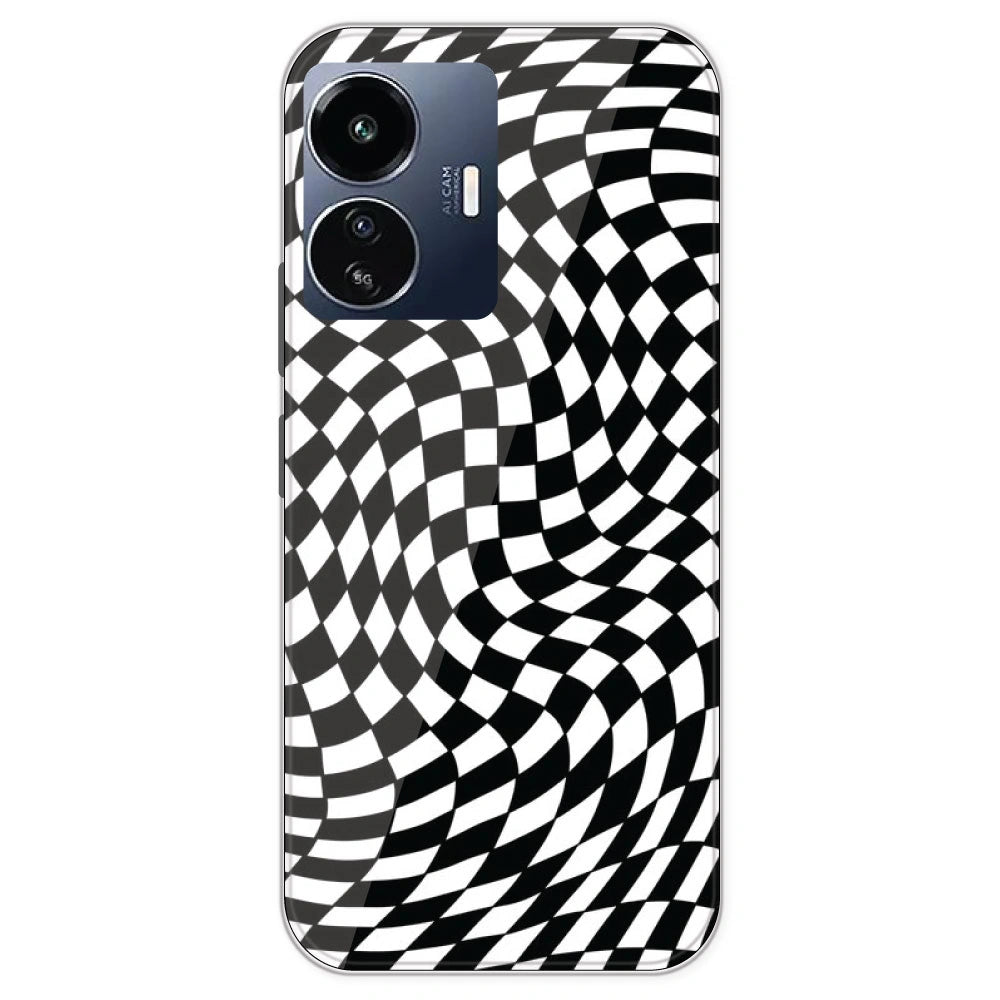 Checks - Printed Silicone Case For IQOO Z6 Lite