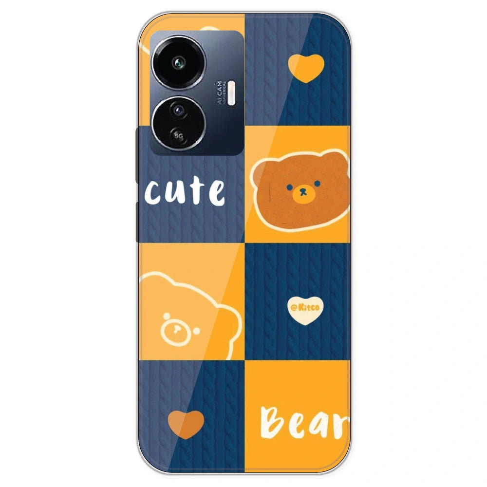 Cute Bear Collage - Printed Silicone Case For IQOO Z6 Lite